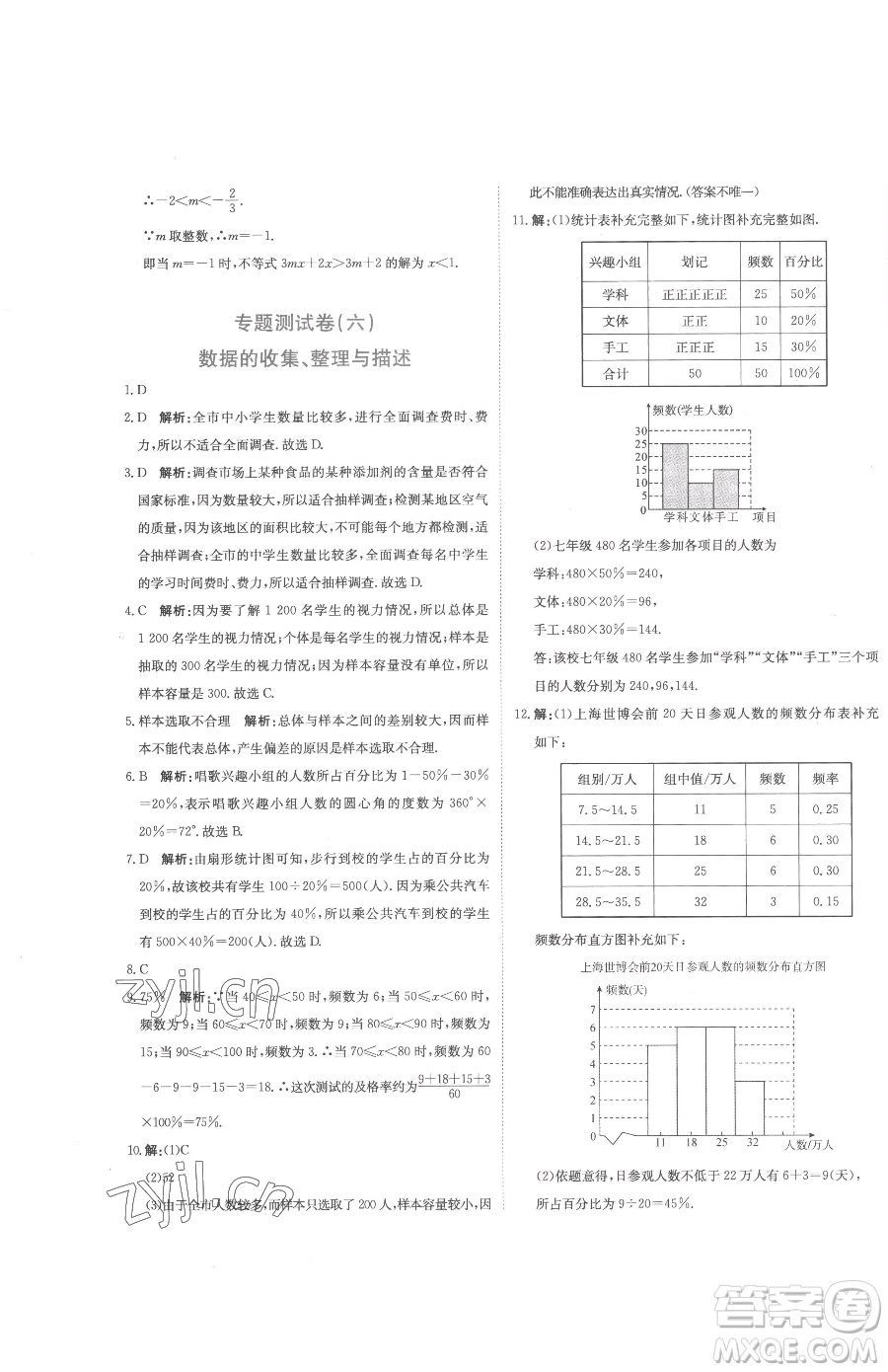 北京教育出版社2023提分教練優(yōu)學導練測七年級下冊數學人教版參考答案