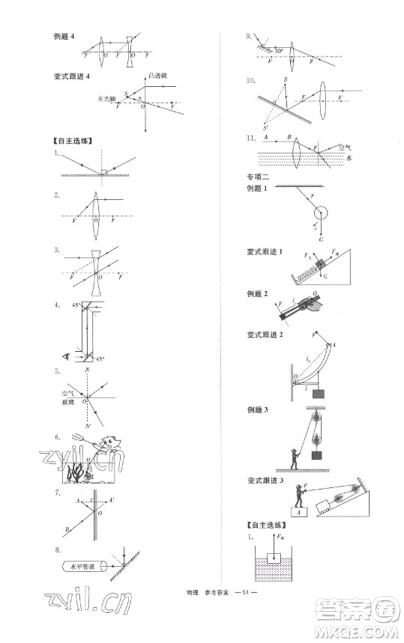 湖南師范大學(xué)出版社2023全程奪冠中考突破九年級物理通用版參考答案