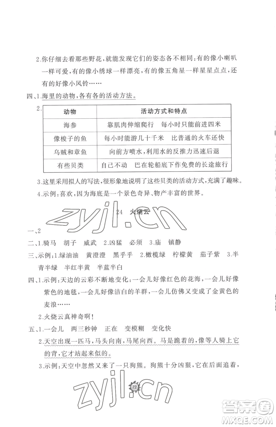 山東友誼出版社2023精練課堂分層作業(yè)三年級(jí)下冊(cè)語(yǔ)文人教版參考答案