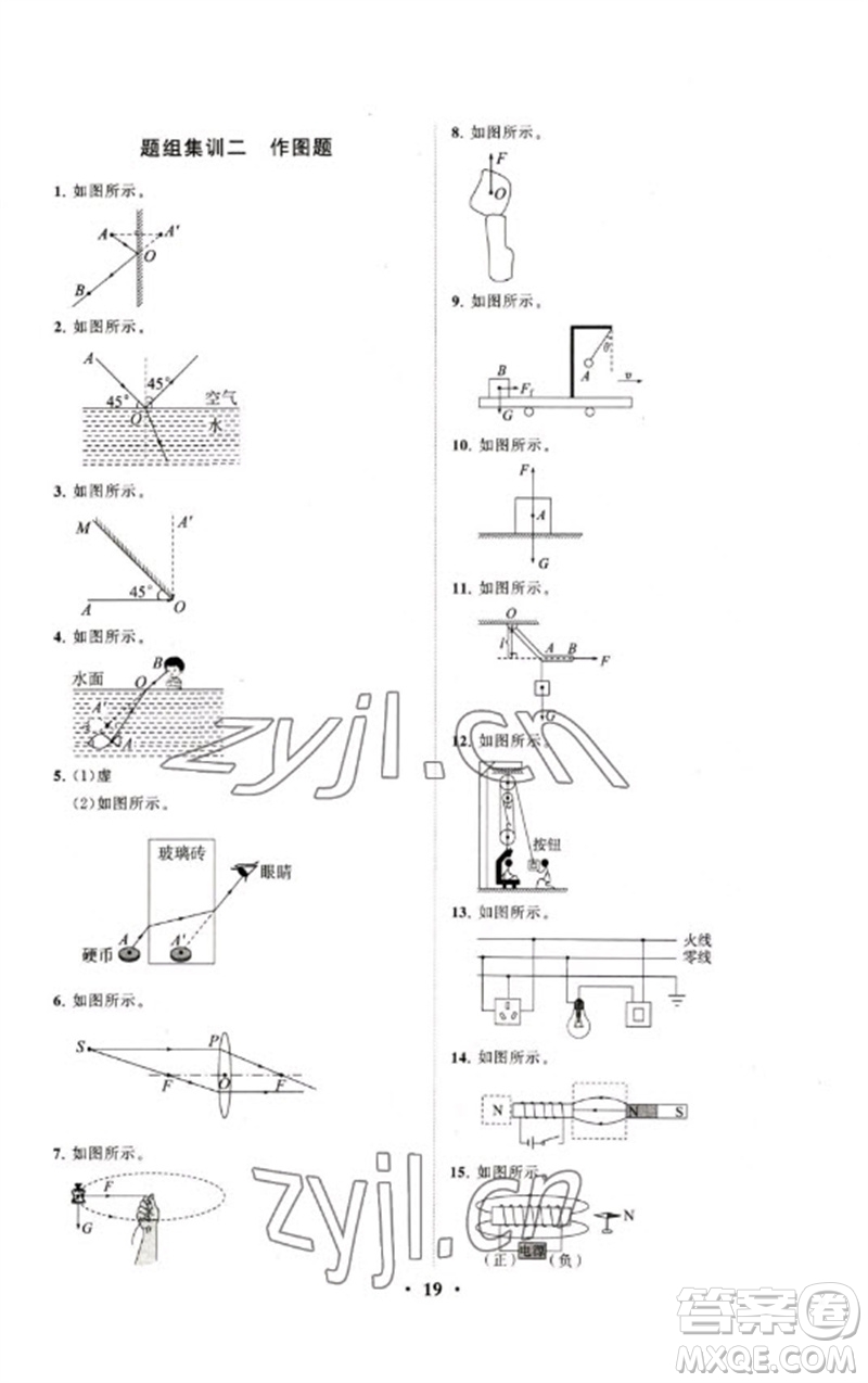 山東教育出版社2023初中總復(fù)習(xí)手冊(cè)分層專題卷九年級(jí)物理五四制通用版煙臺(tái)專版參考答案