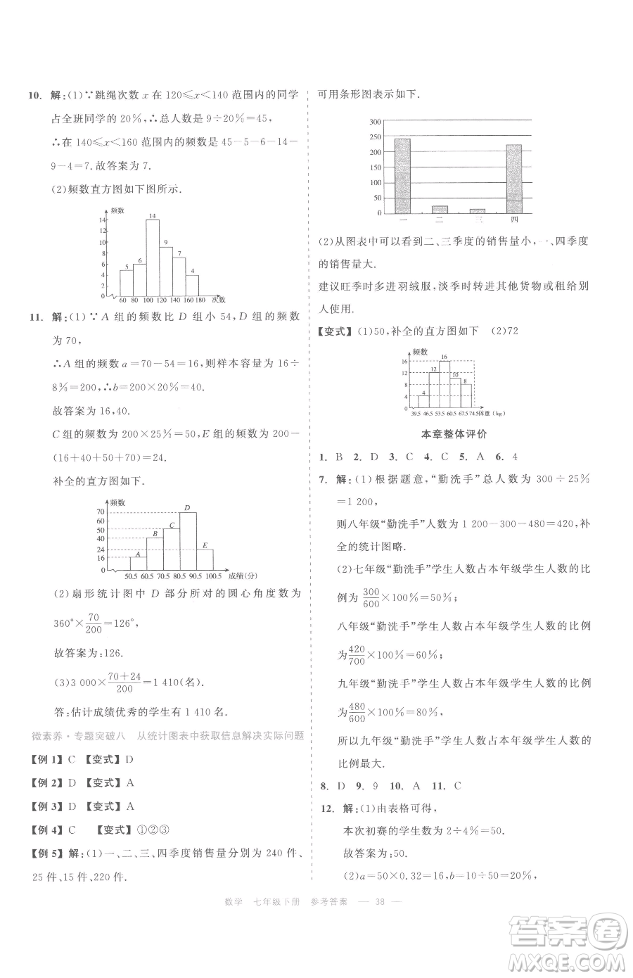 浙江工商大學(xué)出版社2023精彩練習(xí)就練這一本七年級(jí)下冊(cè)數(shù)學(xué)浙教版評(píng)議教輔參考答案