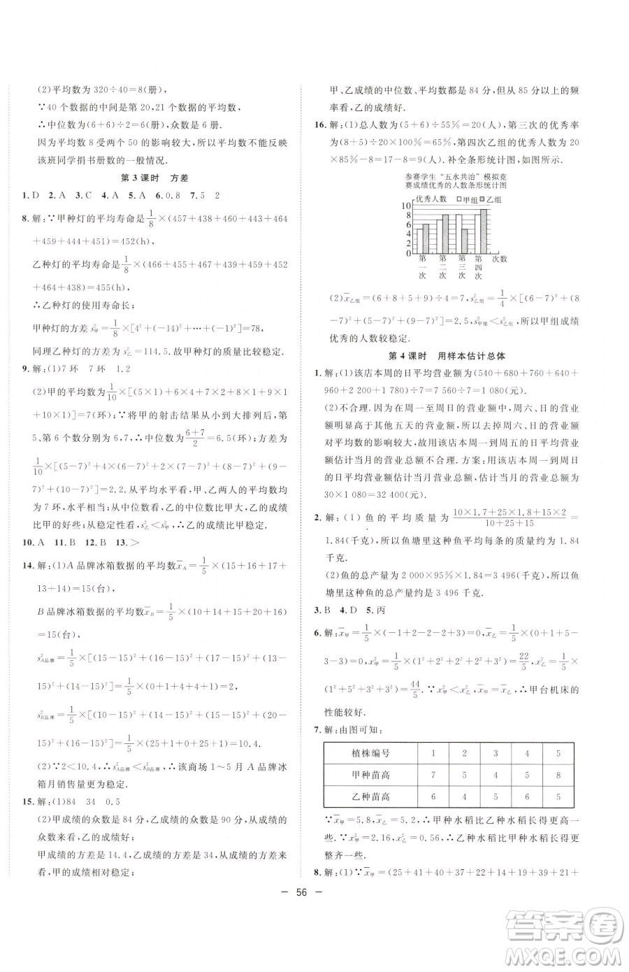 合肥工業(yè)大學(xué)出版社2023全頻道課時(shí)作業(yè)八年級(jí)下冊(cè)數(shù)學(xué)滬科版參考答案