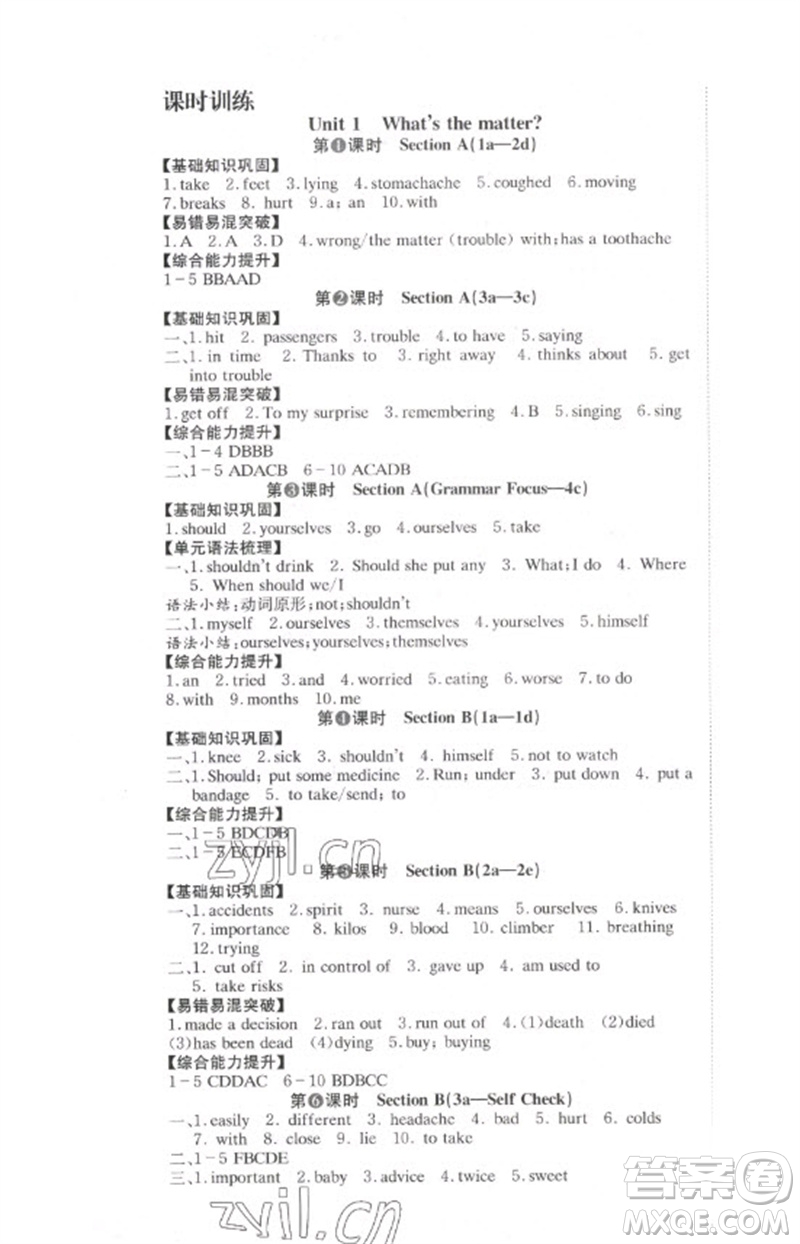 北京時代華文書局2023全效學(xué)習(xí)學(xué)業(yè)評價方案八年級英語下冊人教版參考答案