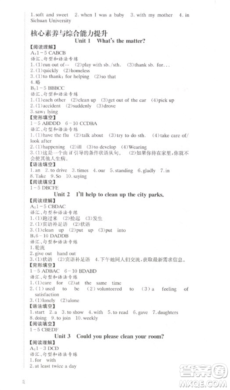 北京時代華文書局2023全效學(xué)習(xí)學(xué)業(yè)評價方案八年級英語下冊人教版參考答案