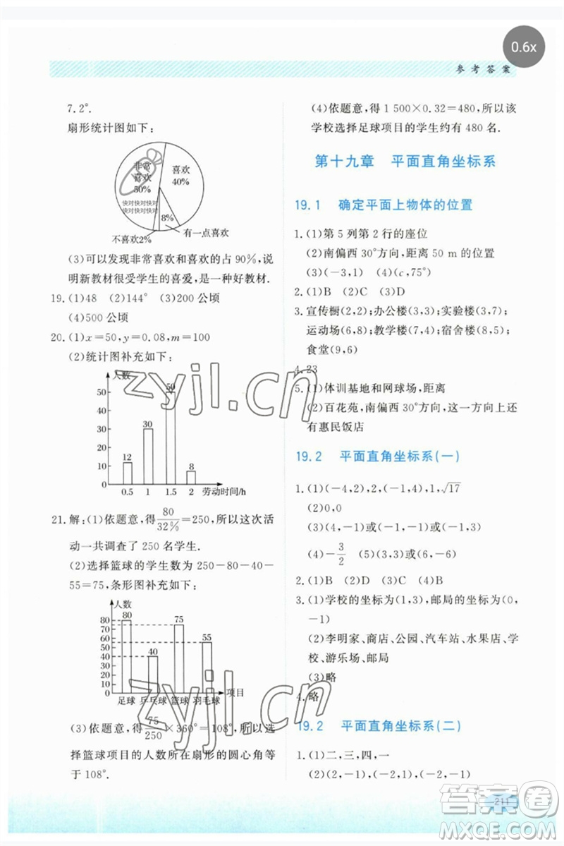 河北教育出版社2023同步練習(xí)冊八年級數(shù)學(xué)下冊冀教版參考答案