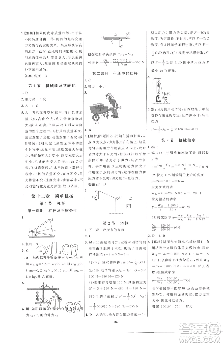 河北少年兒童出版社2023世紀(jì)金榜金榜學(xué)案八年級(jí)下冊(cè)物理人教版參考答案