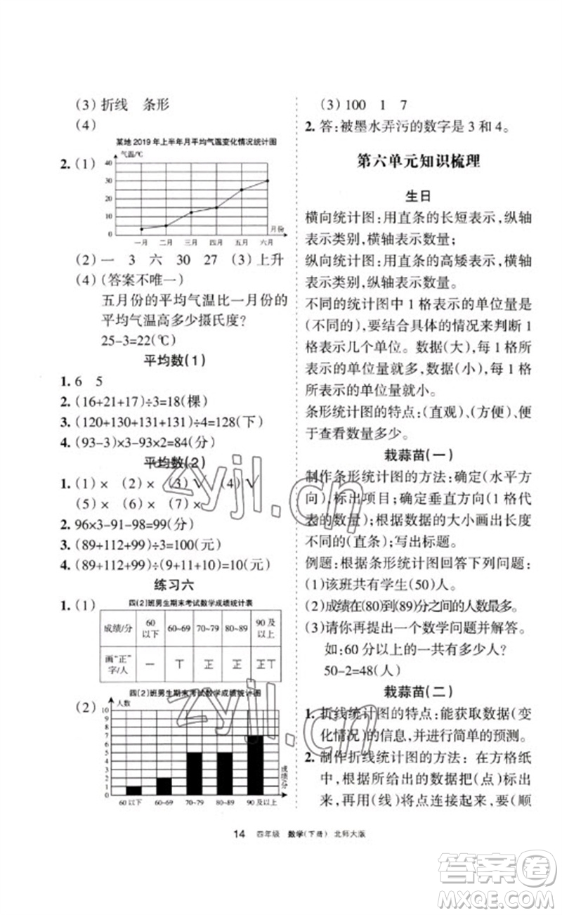 寧夏人民教育出版社2023學(xué)習(xí)之友四年級數(shù)學(xué)下冊北師大版參考答案