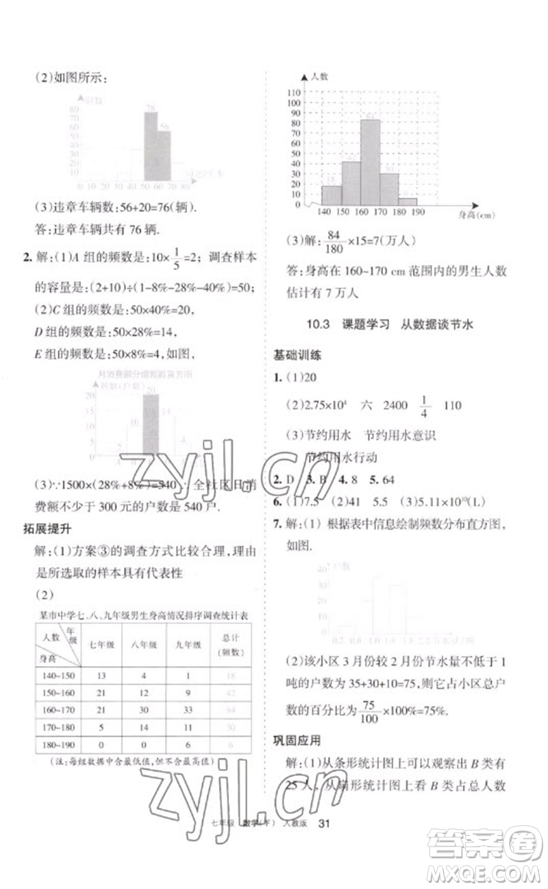 寧夏人民教育出版社2023學習之友七年級數(shù)學下冊人教版參考答案