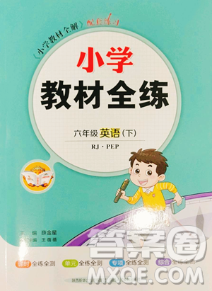 陜西人民教育出版社2023小學教材全練六年級下冊英語人教PEP版三起參考答案