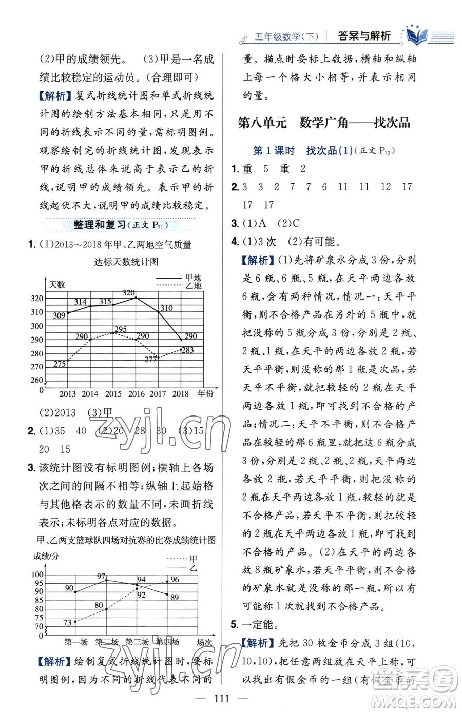 陜西人民教育出版社2023小學(xué)教材全練五年級(jí)下冊(cè)數(shù)學(xué)人教版參考答案