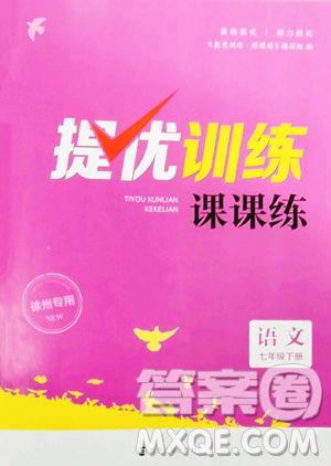 南京大學(xué)出版社2023提優(yōu)訓(xùn)練課課練七年級下冊語文人教版徐州專版參考答案