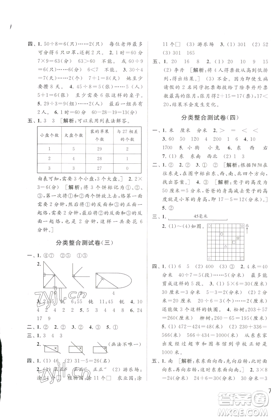 北京教育出版社2023同步跟蹤全程檢測(cè)二年級(jí)下冊(cè)數(shù)學(xué)蘇教版參考答案