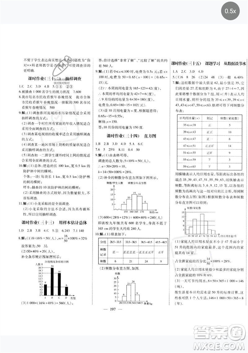 吉林人民出版社2023初中新課標名師學案智慧大課堂七年級數(shù)學下冊人教版參考答案