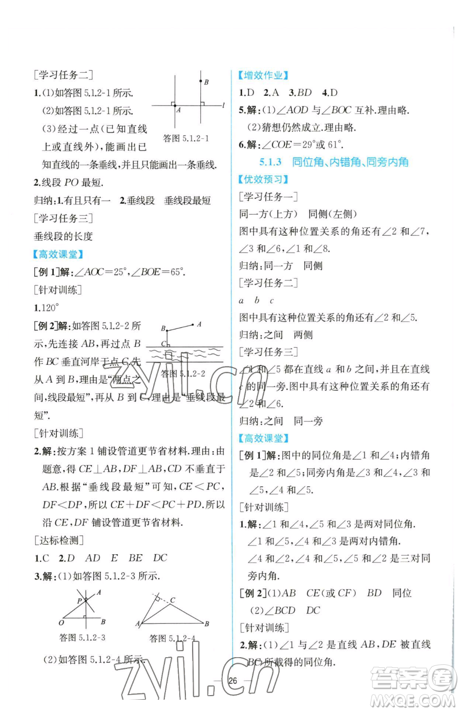 人民教育出版社2023同步解析與測評七年級下冊數(shù)學人教版云南專版參考答案