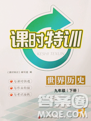 浙江人民出版社2023課時(shí)特訓(xùn)九年級(jí)下冊(cè)歷史人教版參考答案