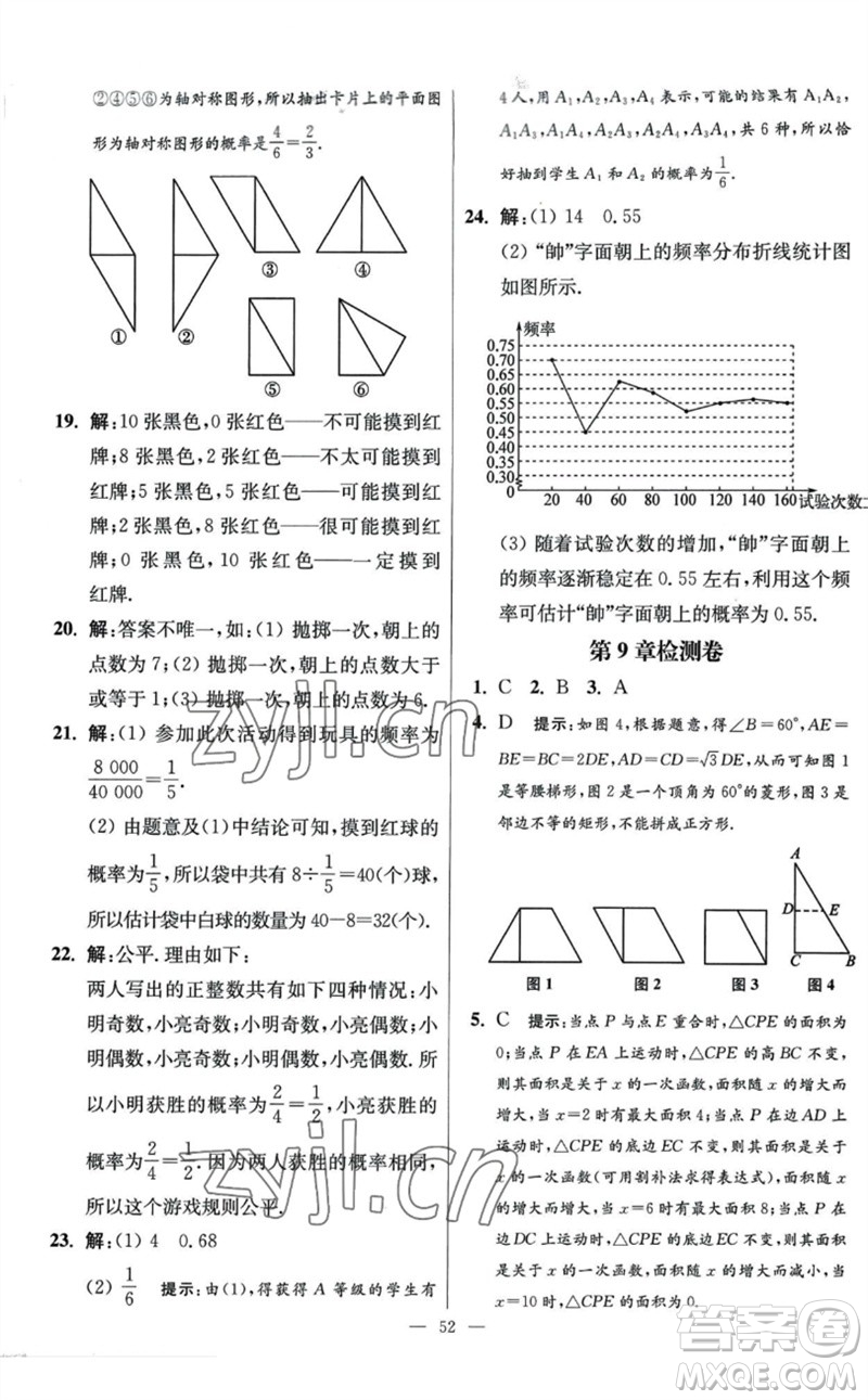 江蘇鳳凰科學(xué)技術(shù)出版社2023初中數(shù)學(xué)小題狂做八年級下冊蘇科版提優(yōu)版參考答案