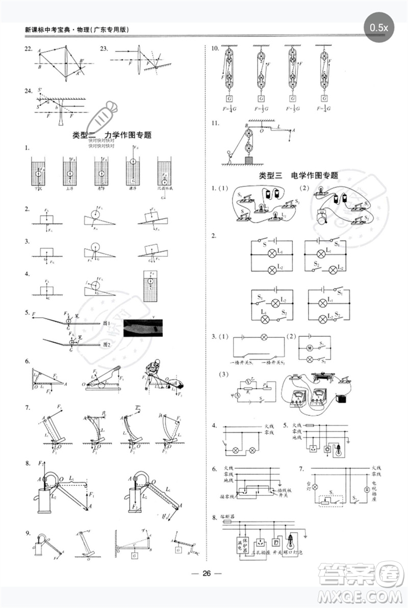 世界圖書出版公司2023新課標中考寶典九年級物理通用版廣東專版參考答案