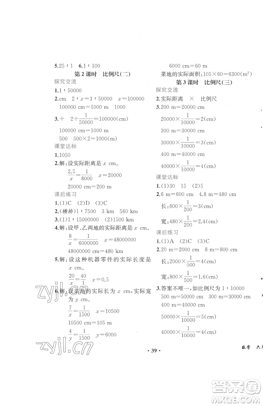 人民教育出版社2023勝券在握同步解析與測評六年級下冊數(shù)學人教版重慶專版參考答案