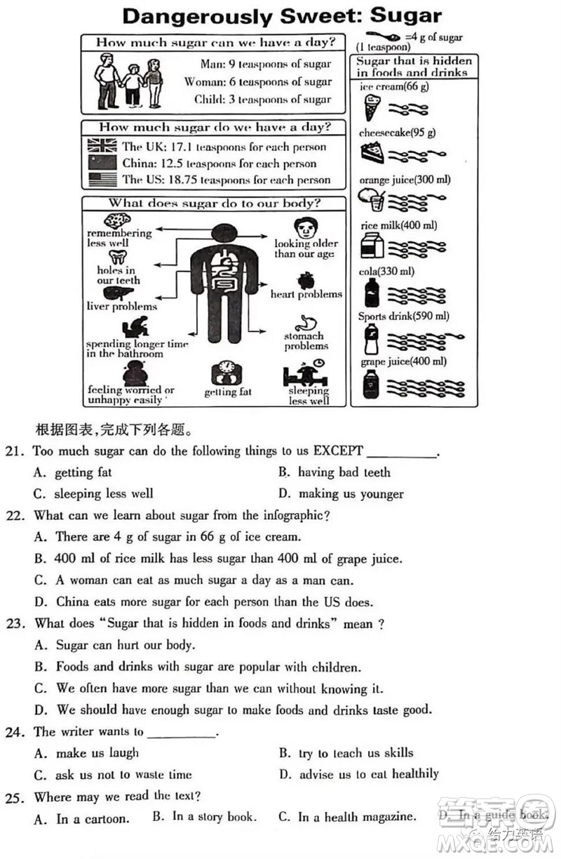 2023年許昌市中考二模英語試卷答案