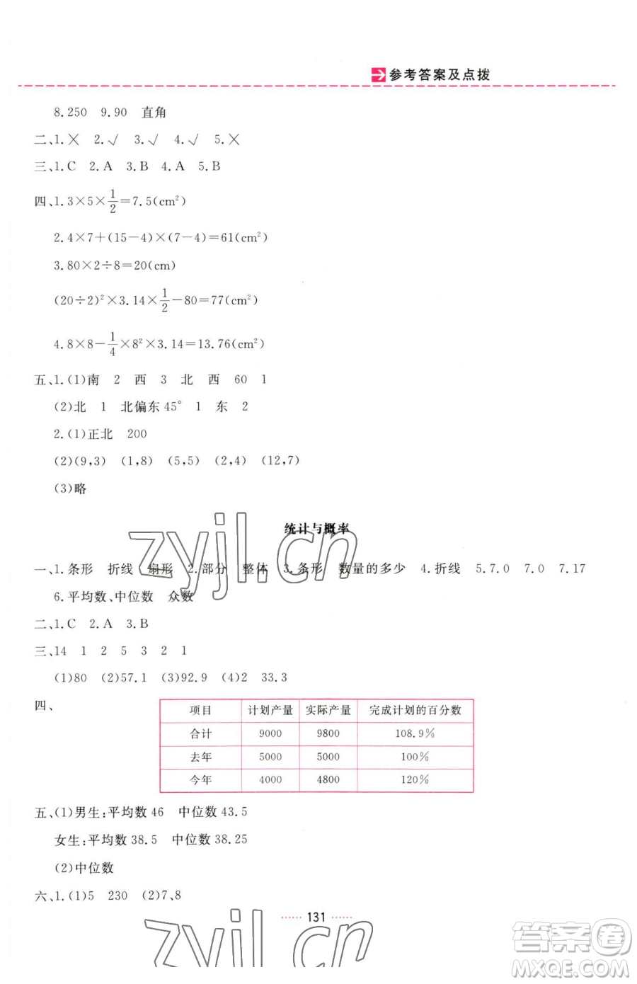 吉林教育出版社2023三維數(shù)字課堂六年級(jí)下冊(cè)數(shù)學(xué)人教版參考答案