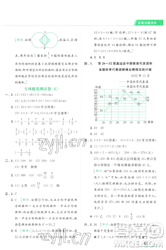 北京教育出版社2023亮點給力提優(yōu)課時作業(yè)本五年級下冊數(shù)學江蘇版參考答案