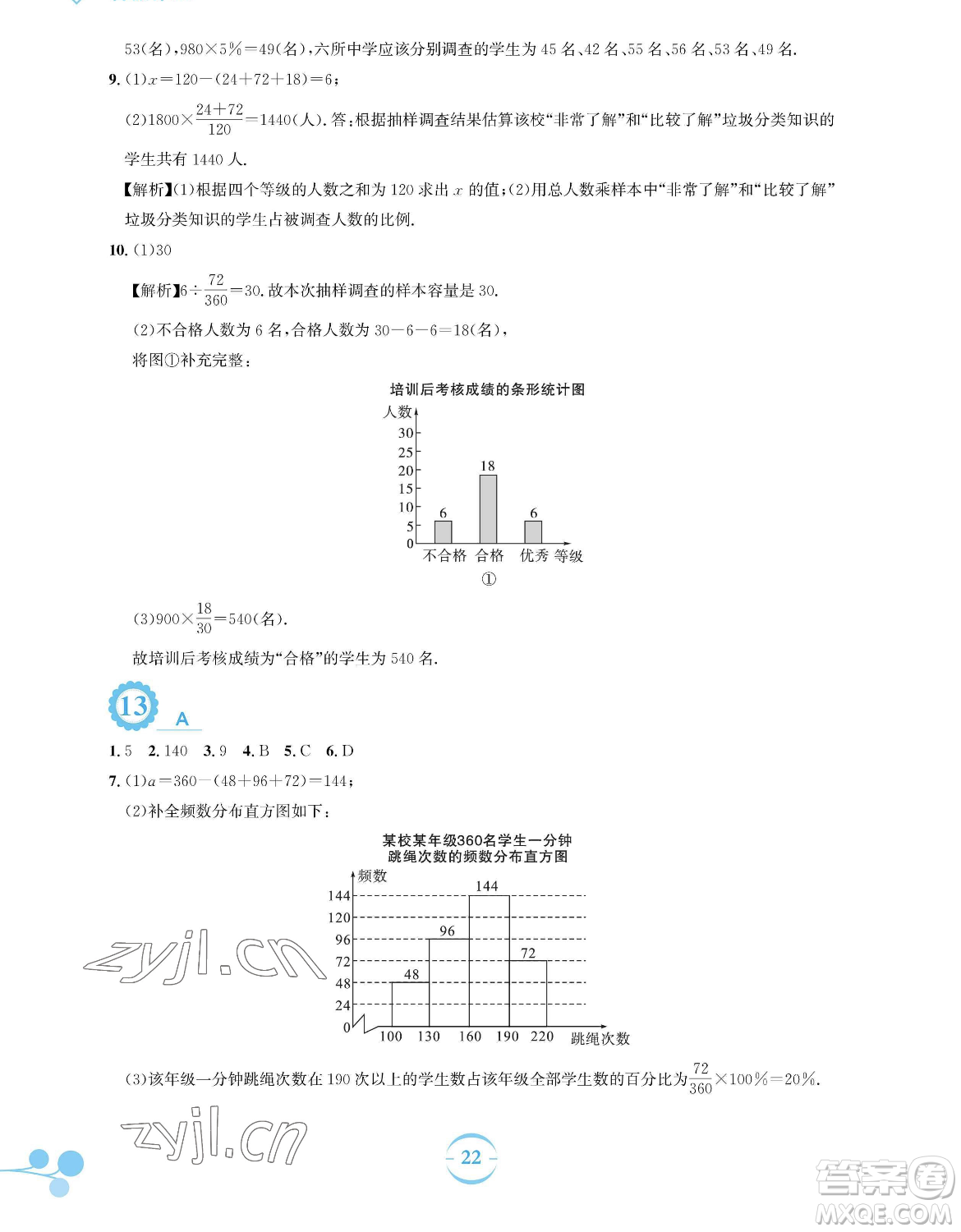 安徽教育出版社2023暑假作業(yè)七年級(jí)數(shù)學(xué)人教版參考答案