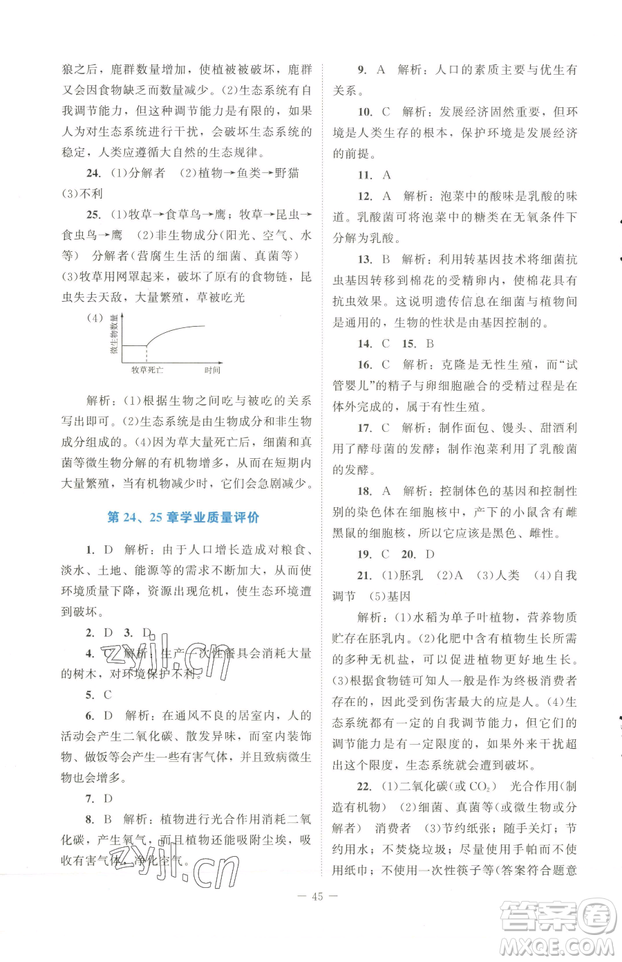 北京師范大學(xué)出版社2023課內(nèi)課外直通車八年級下冊生物北師大版福建專版參考答案