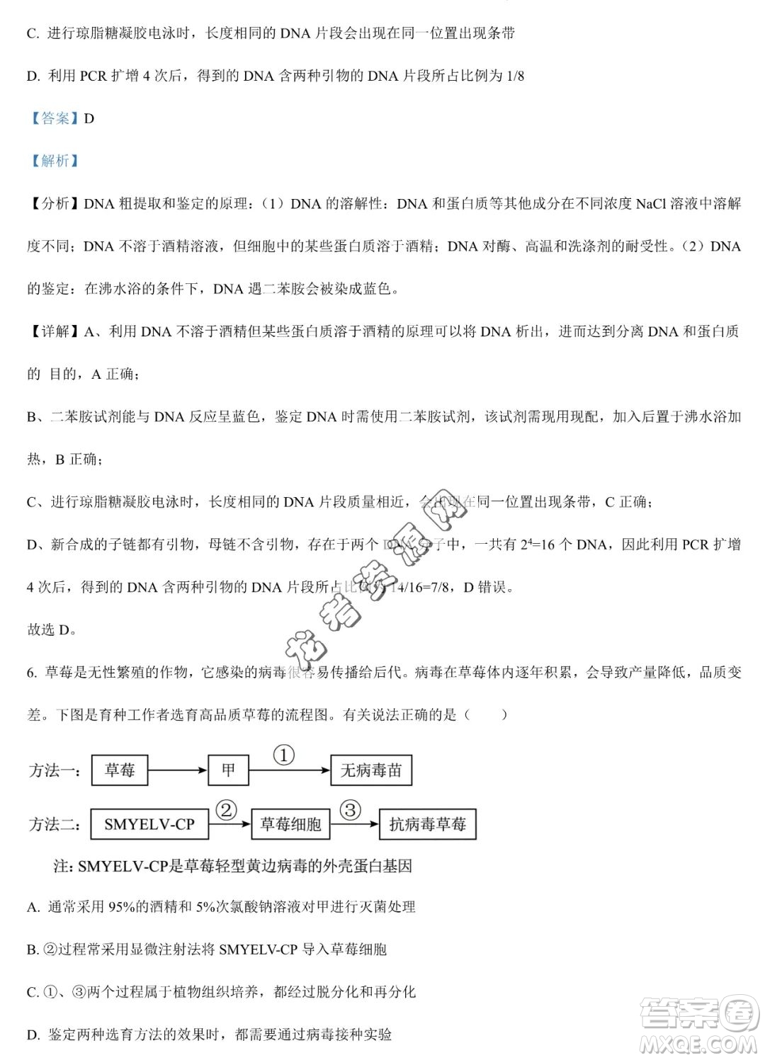 大慶實驗中學2022-2023學年高二下學期期末考試生物試題答案