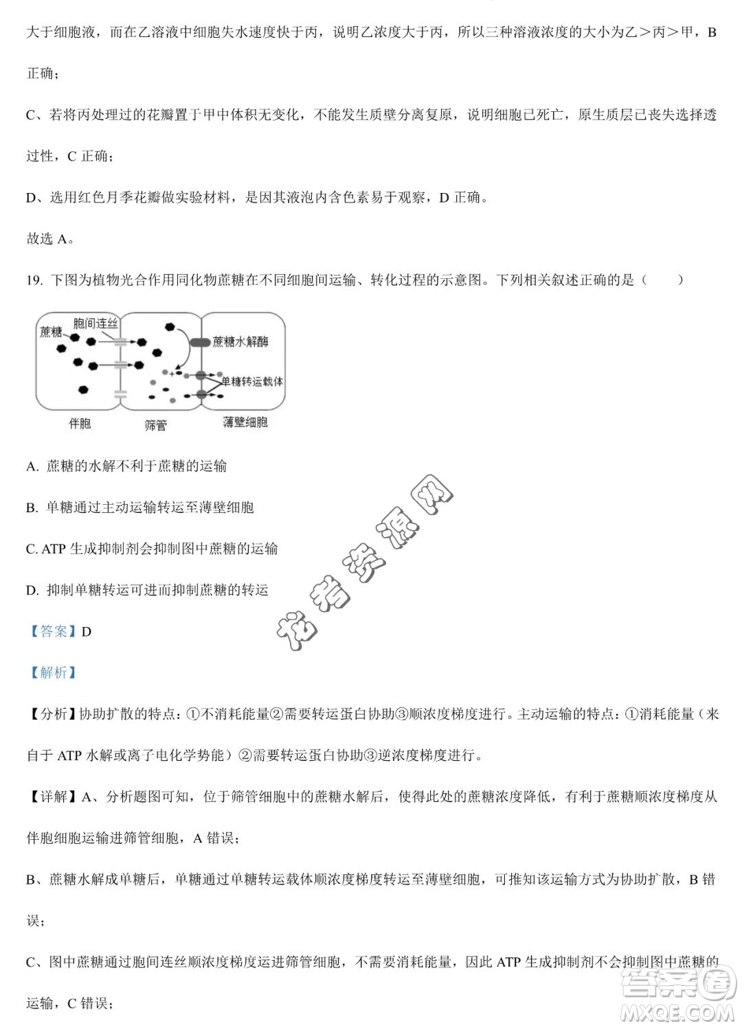 大慶實驗中學2022-2023學年高二下學期期末考試生物試題答案