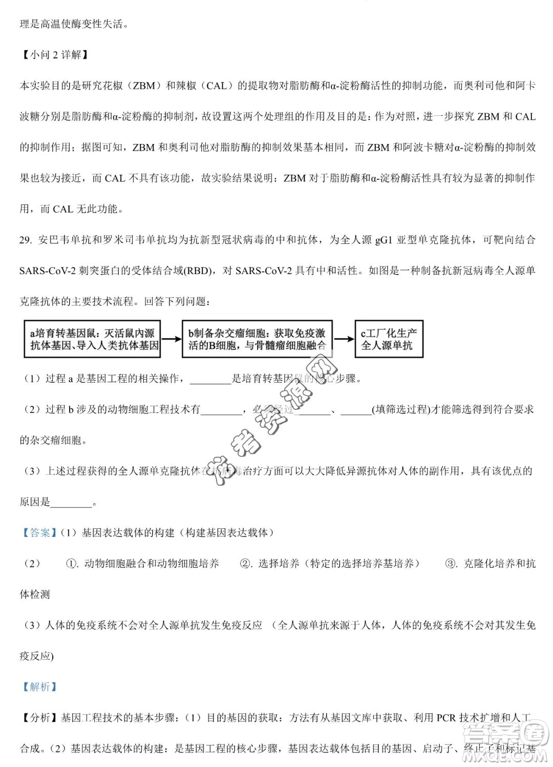 大慶實驗中學2022-2023學年高二下學期期末考試生物試題答案