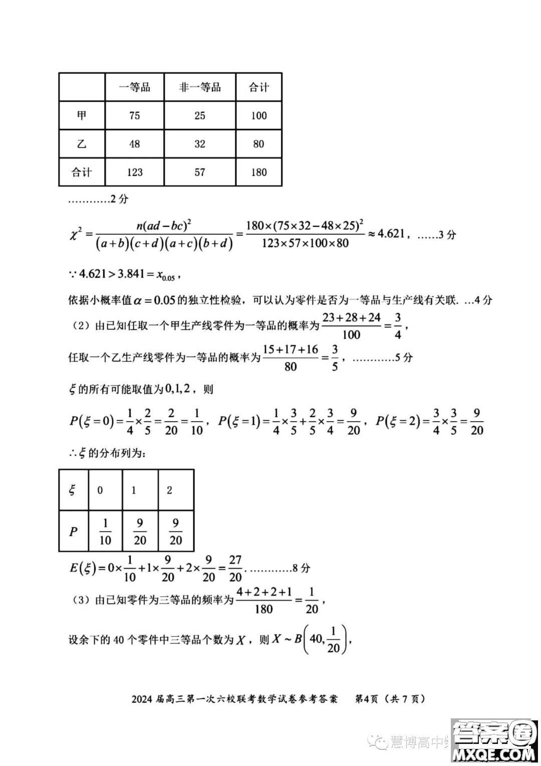 廣東2024屆高三第一次六校聯(lián)考數(shù)學(xué)試題答案