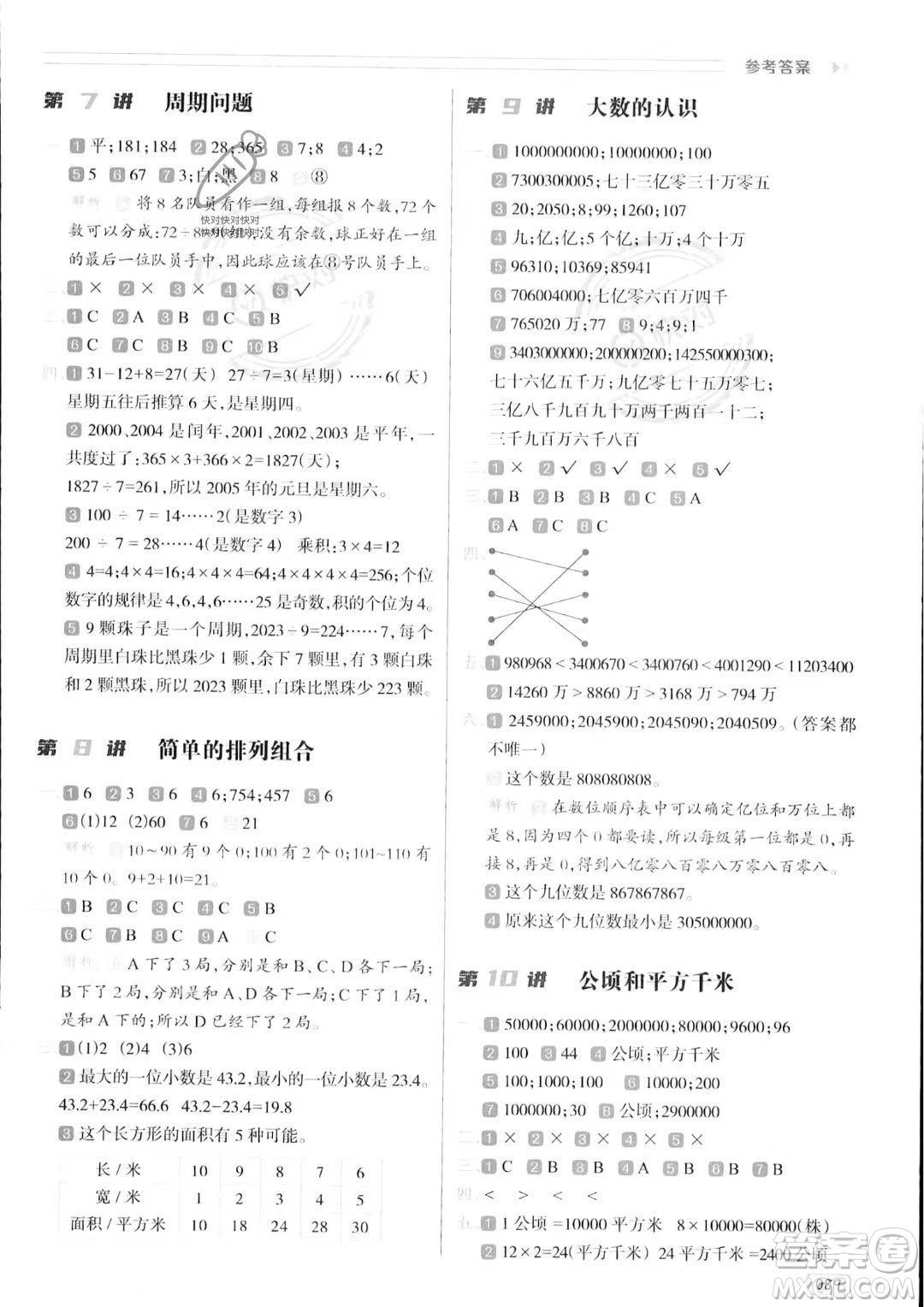 南方日報出版社2023年暑假銜接培優(yōu)100分3升4年級數(shù)學(xué)課標(biāo)版答案