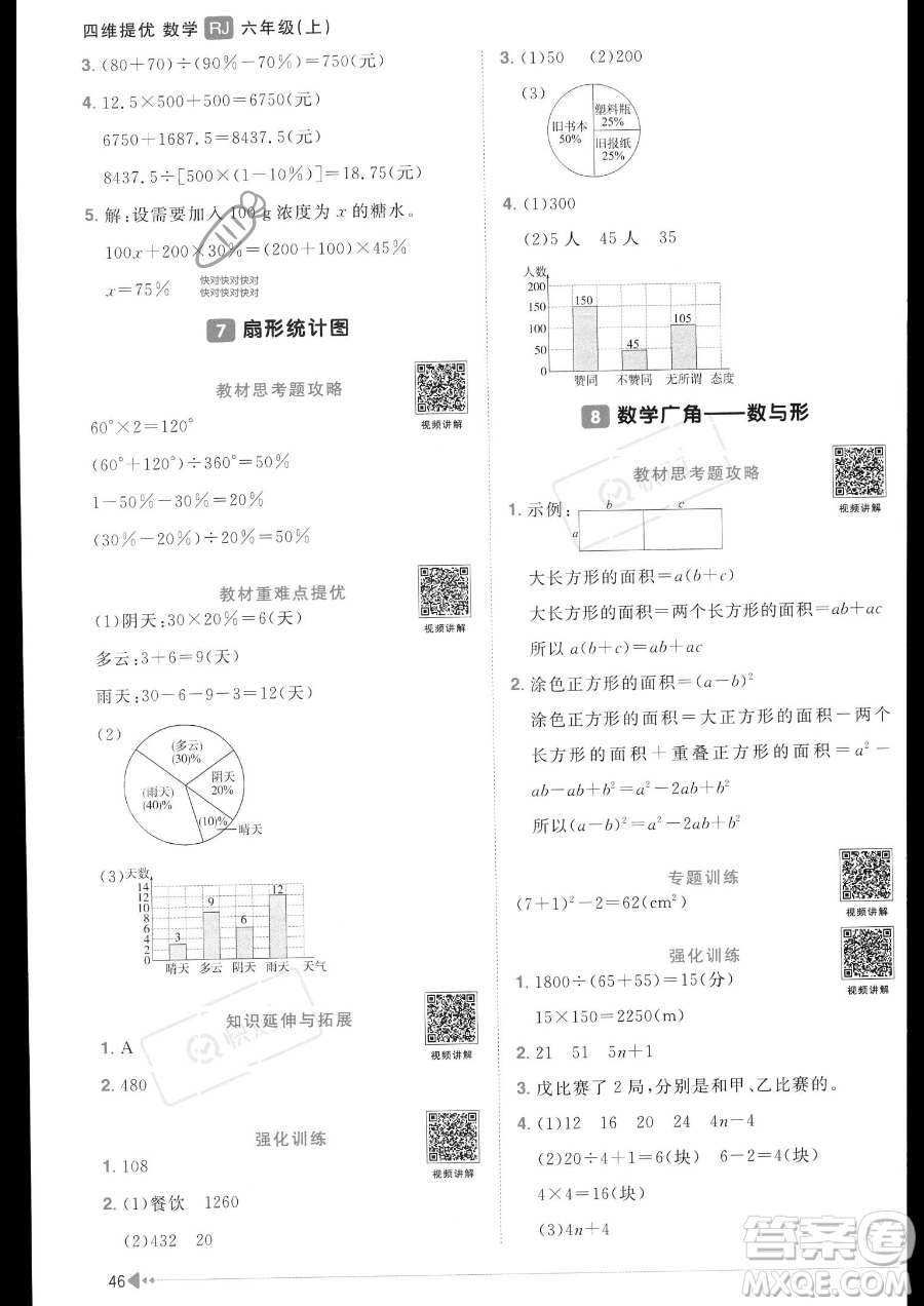 江西教育出版社2023陽光同學(xué)課時優(yōu)化作業(yè)六年級上冊數(shù)學(xué)人教版答案