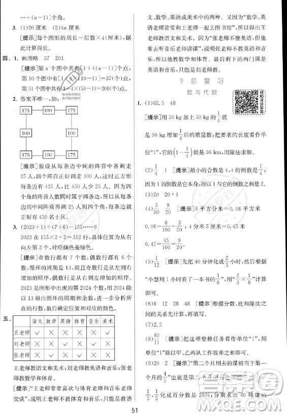 江蘇人民出版社2023實驗班提優(yōu)訓練六年級上冊數(shù)學人教版答案