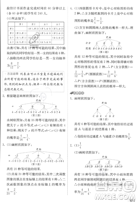 江蘇人民出版社2023實(shí)驗(yàn)班提優(yōu)訓(xùn)練九年級(jí)上冊(cè)數(shù)學(xué)人教版答案