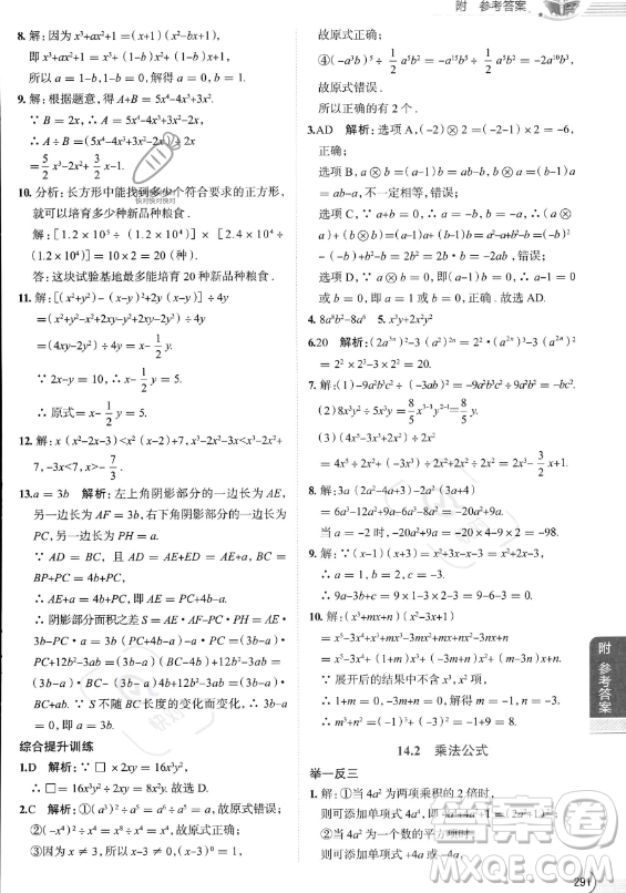 陜西人民教育出版社2023中學(xué)教材全解八年級上冊數(shù)學(xué)人教版答案