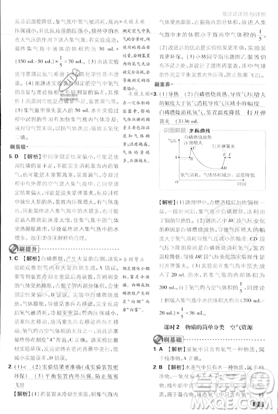 開明出版社2024屆初中必刷題九年級上冊化學人教版答案