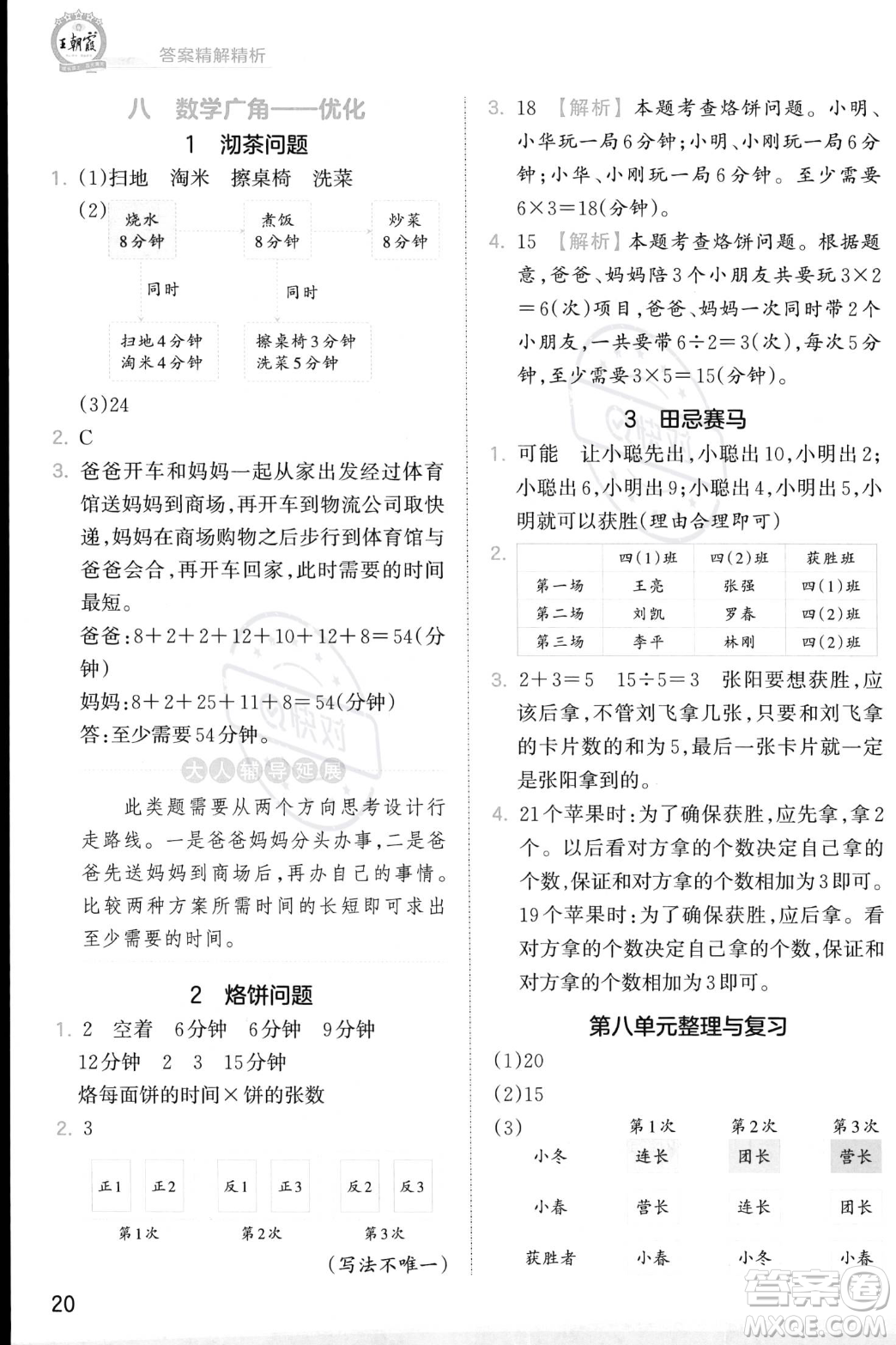 江西人民出版社2023年秋季王朝霞創(chuàng)維新課堂四年級上冊數(shù)學(xué)人教版答案