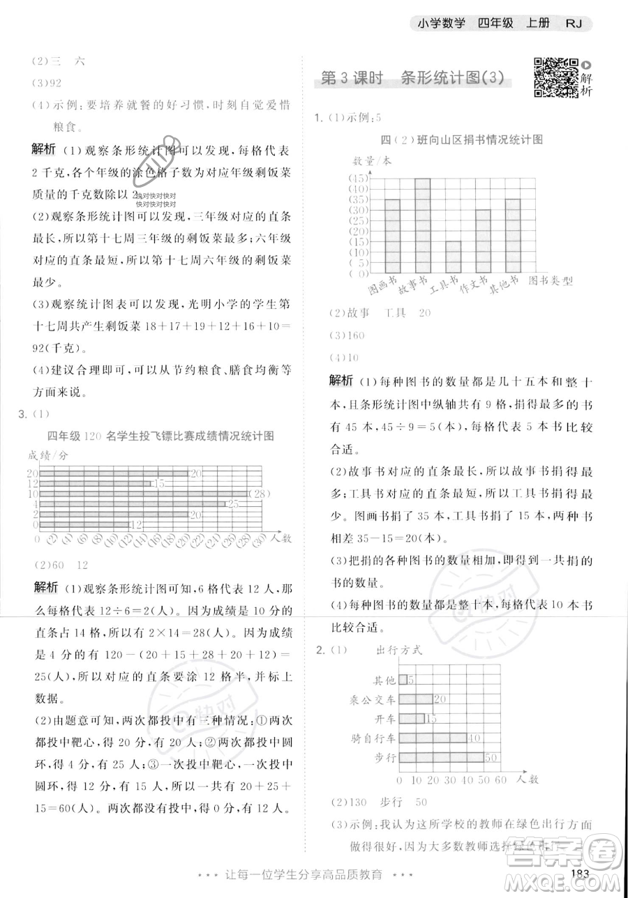 教育科學出版社2023年秋季53天天練四年級上冊數(shù)學人教版答案