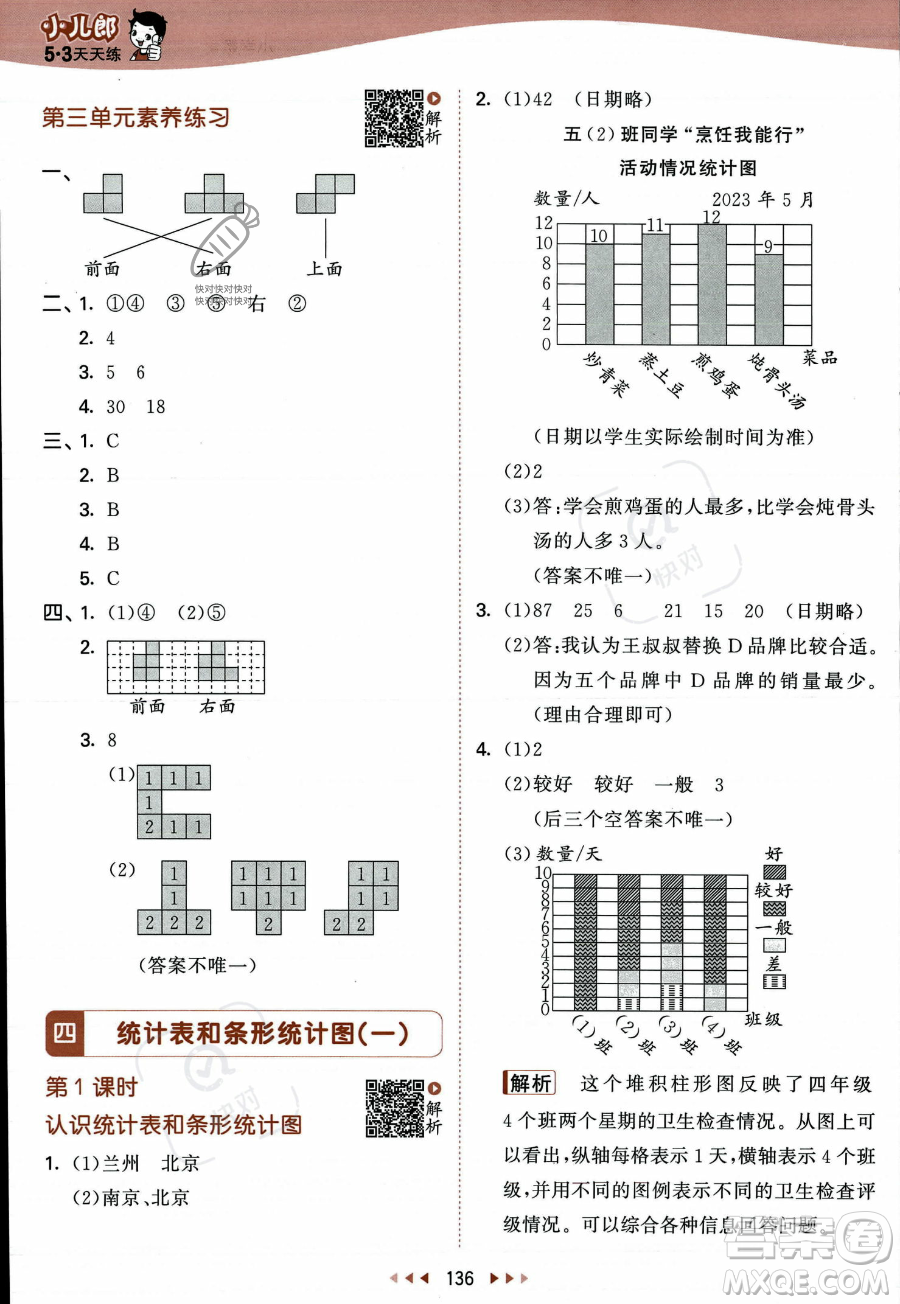 教育科學出版社2023年秋季53天天練四年級上冊數(shù)學蘇教版答案