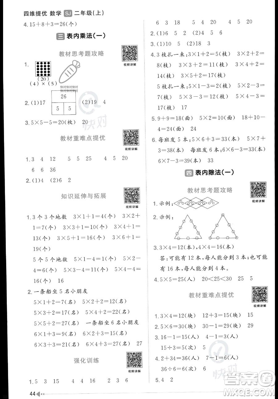 江西教育出版社2023年秋季陽光同學(xué)課時優(yōu)化作業(yè)二年級上冊數(shù)學(xué)蘇教版答案