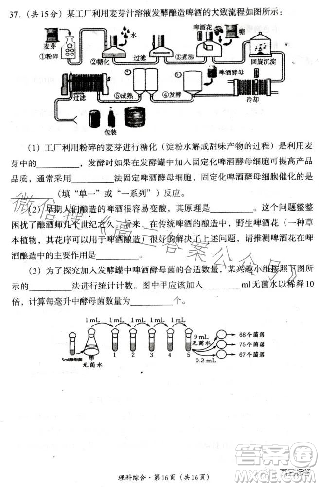 巴中市普通高中2024屆高三零診考試?yán)砜凭C合試卷答案