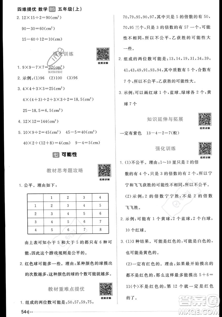 江西教育出版社2023年秋季陽光同學(xué)課時優(yōu)化作業(yè)五年級上冊數(shù)學(xué)北師大版答案