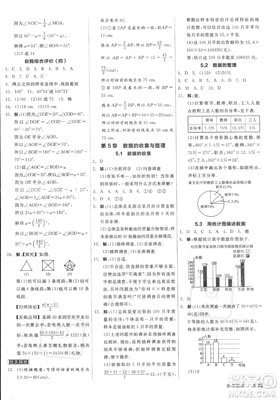 陽光出版社2023年秋季全品作業(yè)本七年級上冊數(shù)學(xué)滬科版安徽專版答案