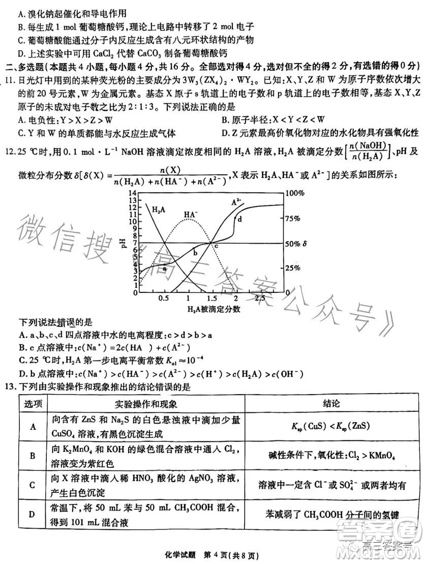 安徽六校教育研究會2024屆高三年級入學(xué)素質(zhì)測試化學(xué)試卷答案