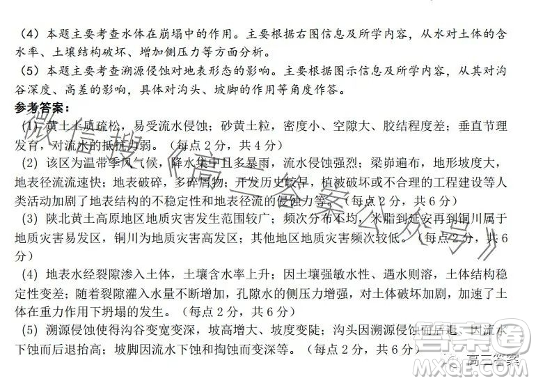 昆明市第一中學(xué)2024屆高中新課標(biāo)高三第一次摸底測試文科綜合答案