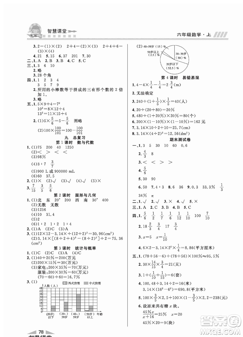 云南科技出版社2023秋智慧課堂同步講練測(cè)六年級(jí)數(shù)學(xué)上冊(cè)人教版參考答案