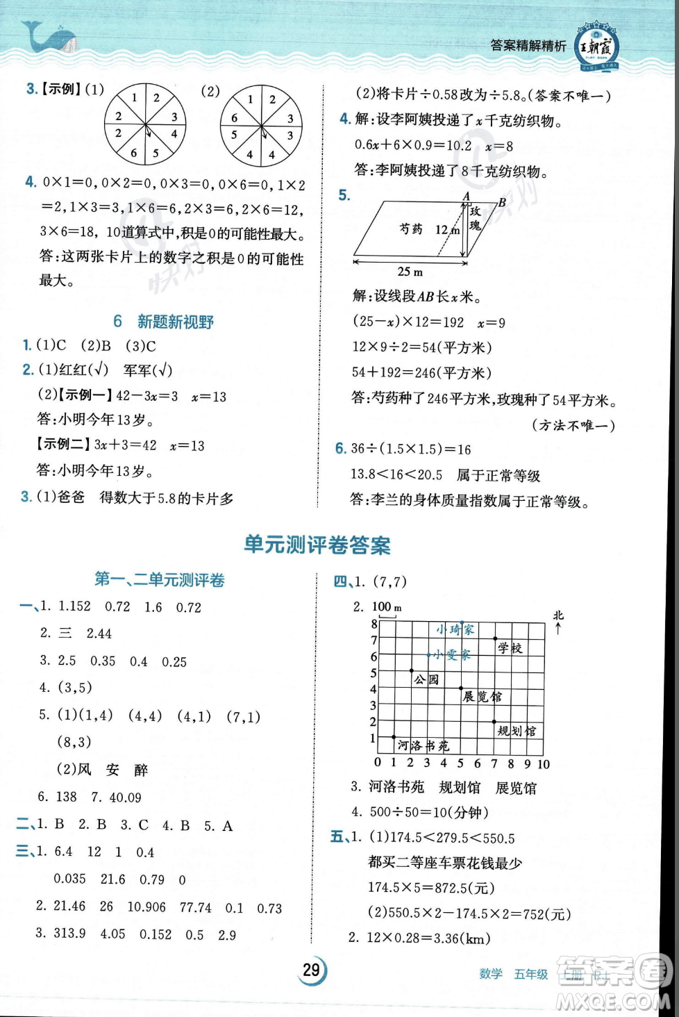 江西人民出版社2023年秋王朝霞德才兼?zhèn)渥鳂I(yè)創(chuàng)新設(shè)計(jì)五年級(jí)上冊(cè)數(shù)學(xué)人教版答案