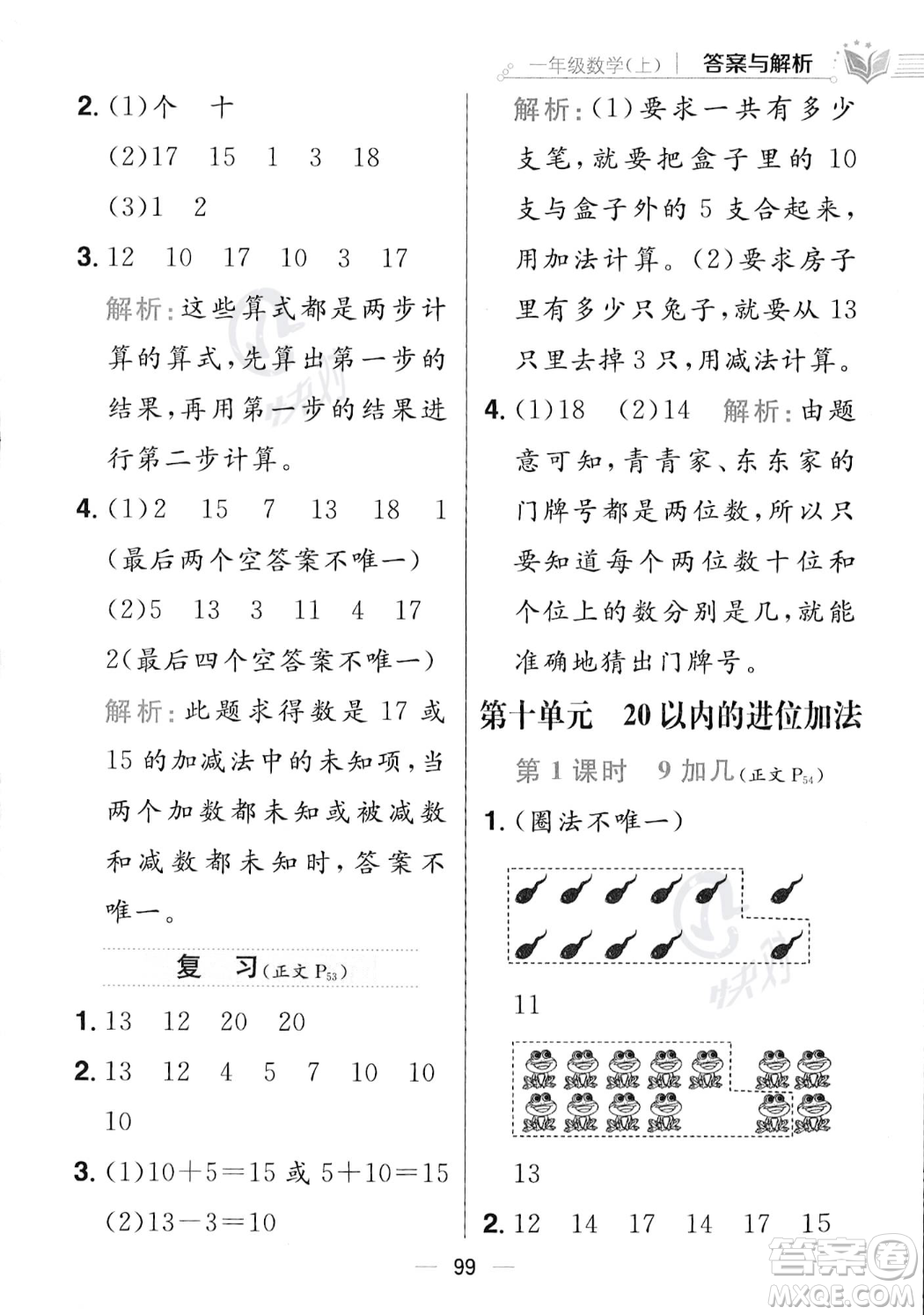 陜西人民教育出版社2023年秋小學教材全練一年級上冊數(shù)學江蘇版答案