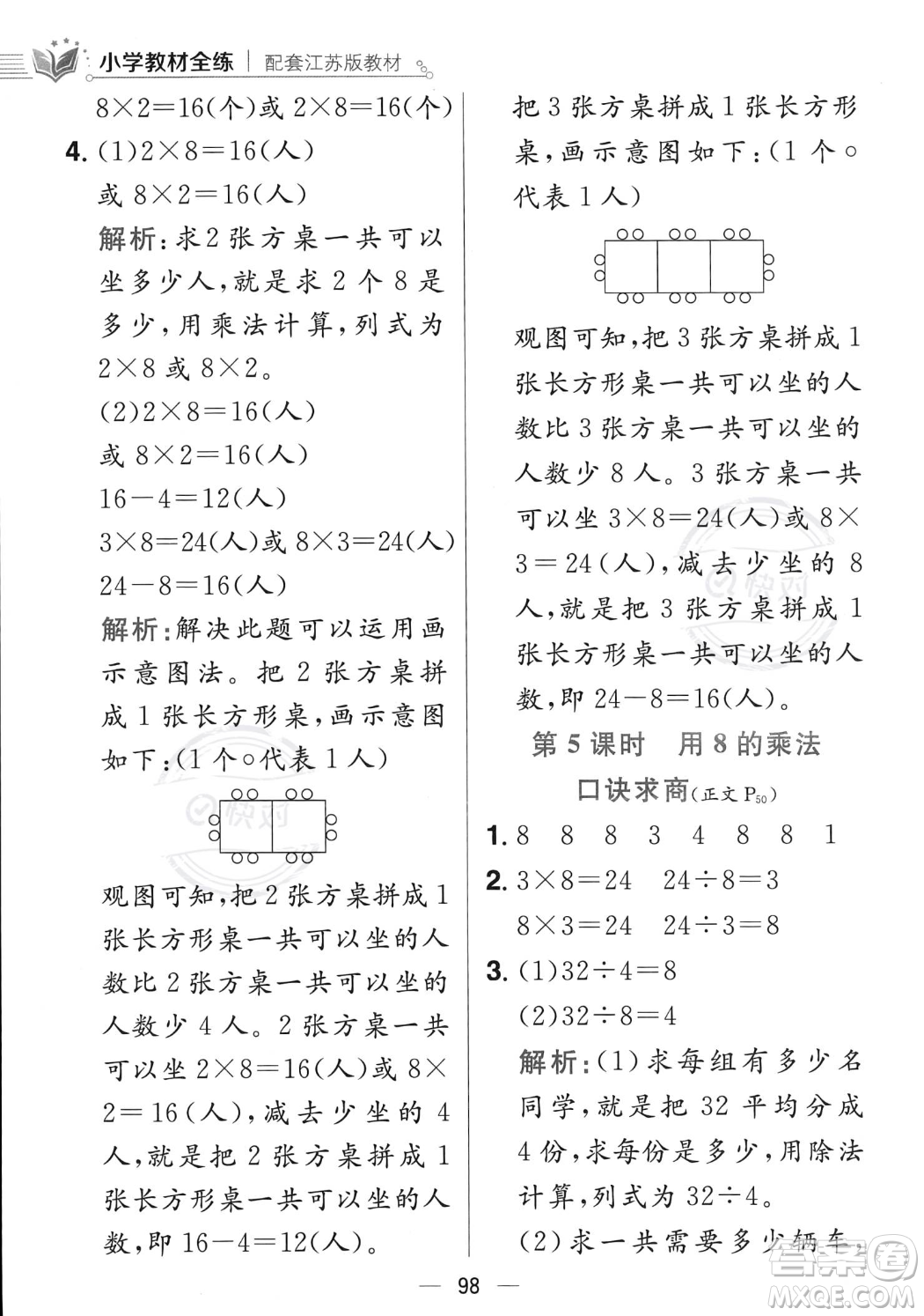 陜西人民教育出版社2023年秋小學教材全練二年級上冊數(shù)學江蘇版答案